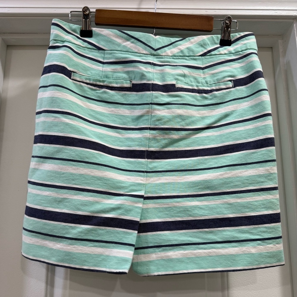 Tommy Hilfiger Mint and Navy Striped Mini Skirt Size 2 - Picture 2 of 11